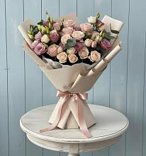 Букет цветов из:  Розы и Лизиантусы в Красноармейске Саратовской области