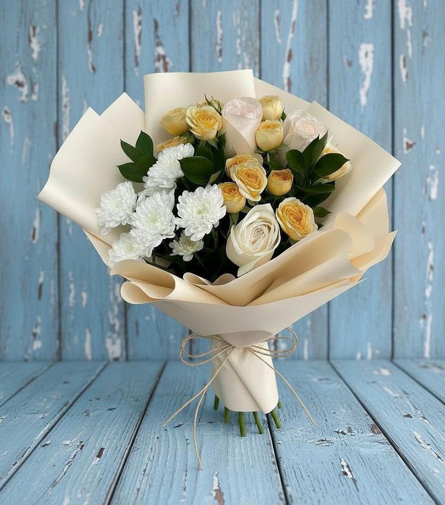 Букет цветов из: Розы и Хризантемы в Красноармейске Саратовской области