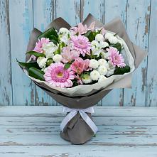 Букет цветов из:  Герберы, Альстромерии и Хризантемы в Красноармейске Саратовской области
