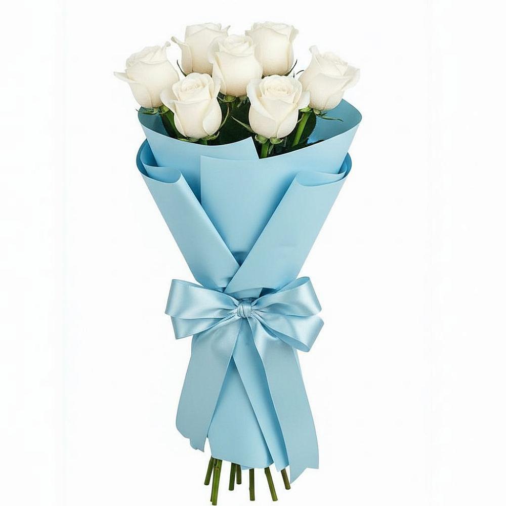 Букет 7 белых роз Проуд в Красноармейске Саратовской области