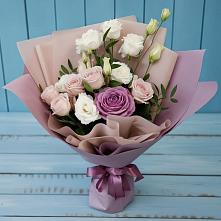 Букет цветов из:  Розы и Лизиантусы в Красноармейске Саратовской области