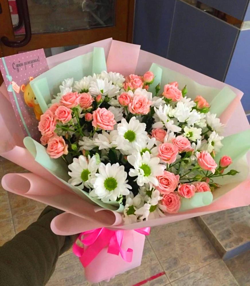 Букет цветов из: Розы и Хризантемы в Красноармейске Саратовской области