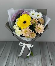 Букет цветов из:  Розы, Герберы и Хризантемы в Красноармейске Саратовской области