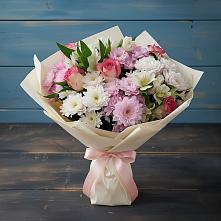 Букет цветов из:  Хризантемы, Альстромерии и Розы в Красноармейске Саратовской области