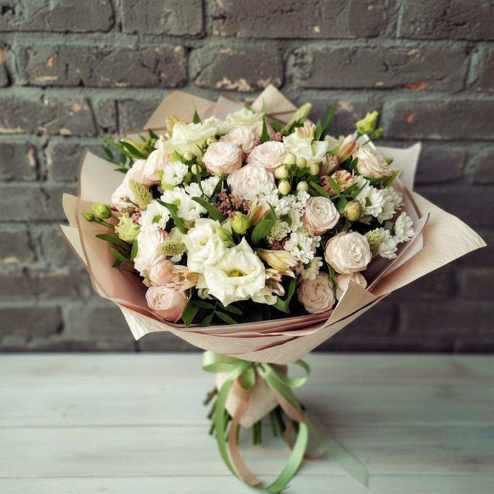 Букет цветов из: Альстромерии, Розы и Хризантемы в Красноармейске Саратовской области