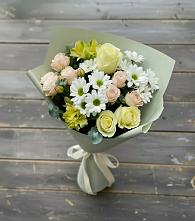 Букет цветов из:  Альстромерии, Розы и Хризантемы в Красноармейске Саратовской области