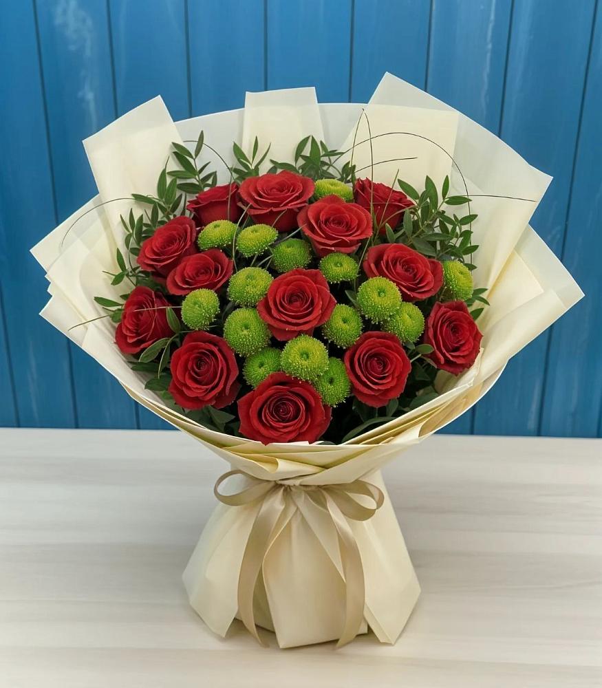 Букет цветов из: Розы и Хризантемы в Красноармейске Саратовской области