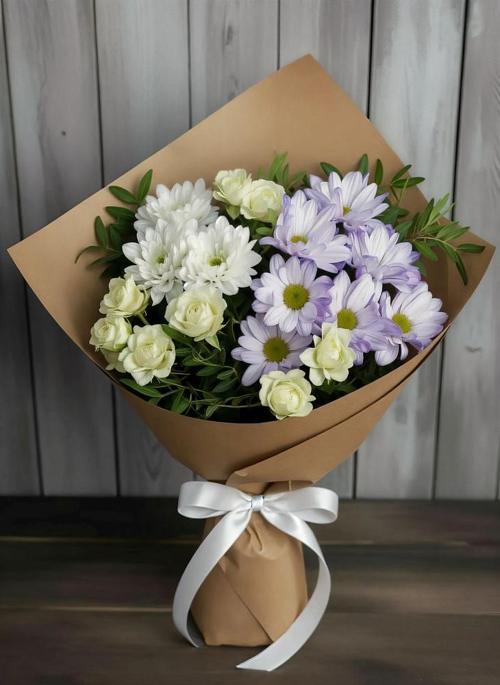 Букет цветов из: Хризантемы и Розы в Красноармейске Саратовской области